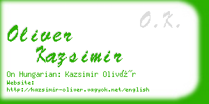 oliver kazsimir business card